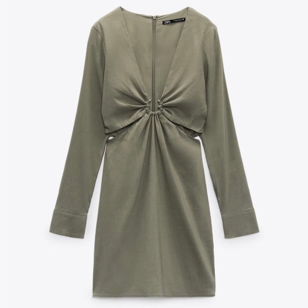Zara linen cut out dress